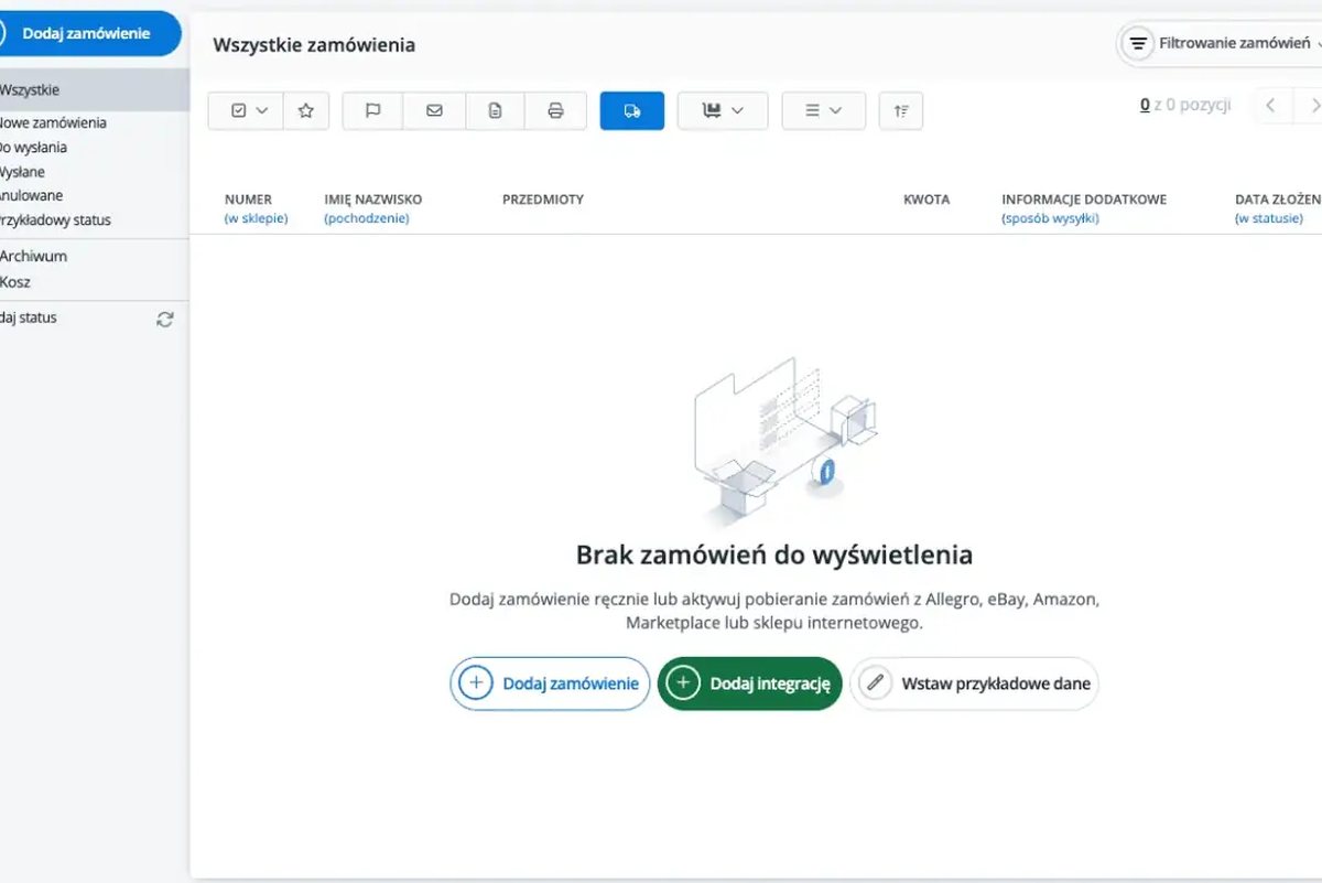 Panel zamówień BaseLinker — konfiguracja automatyzacji zamówień