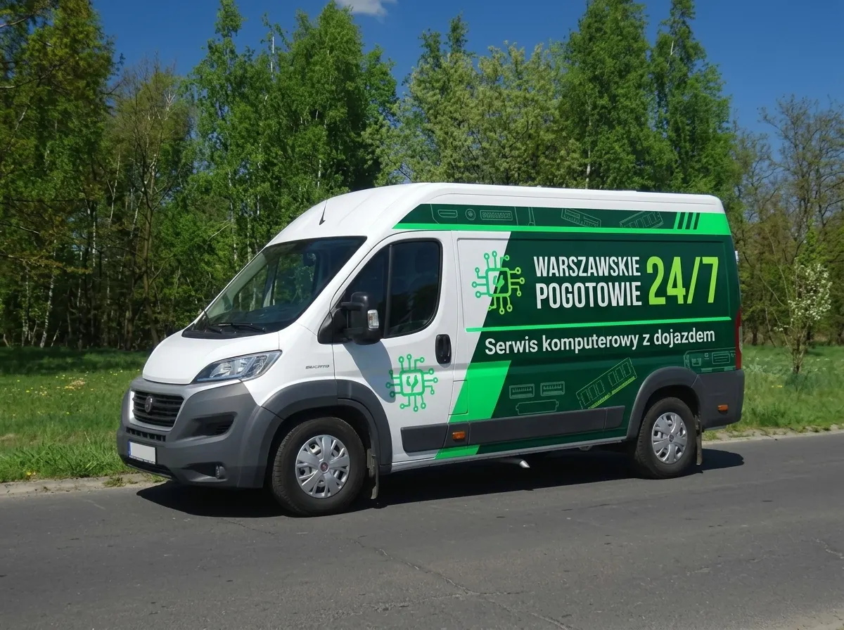 Furgonetka serwisowa Warszawskiego Pogotowia Komputerowego 24/7